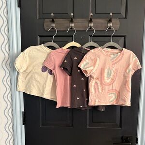 H&M Kids' Graphic Tees in Cream, Pink, and Black